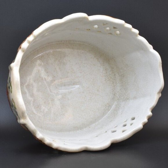 Vintage Oval Rooster Decorative Bowl with Diamond Cut-outs - Picture 7 of 9